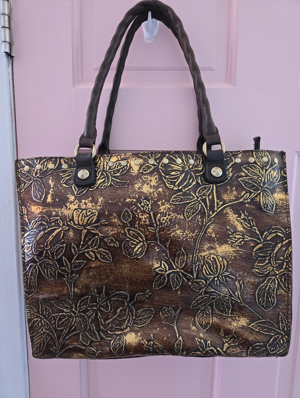 Patricia Nash Floral Embossed Leather Tote